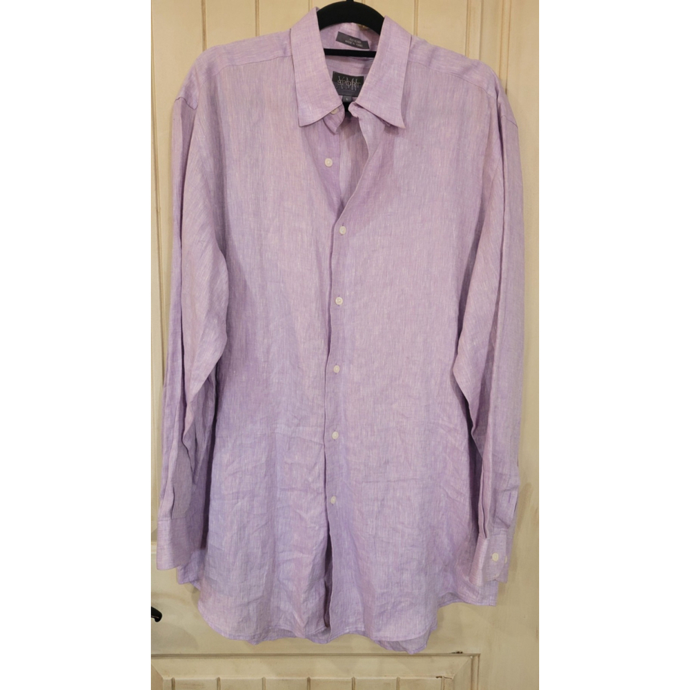 XMI Sport Linen Button Up Lavender Size Large